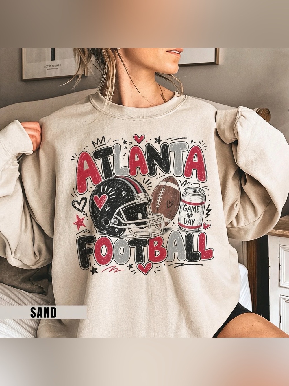 Atlanta Football Sweatshirt, Falcons Game Day Sweater, Sports Football T-Shirt